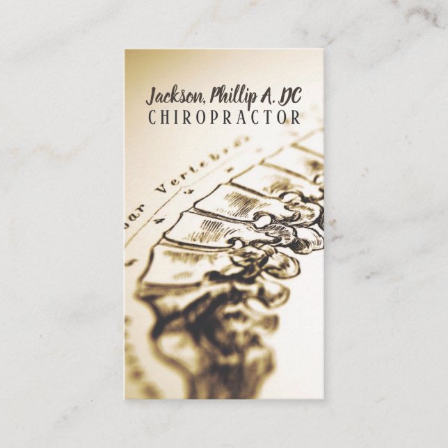 Carte De Visite Chiropracteur Chiropratique Clinique Thérapie Mass (Devant)