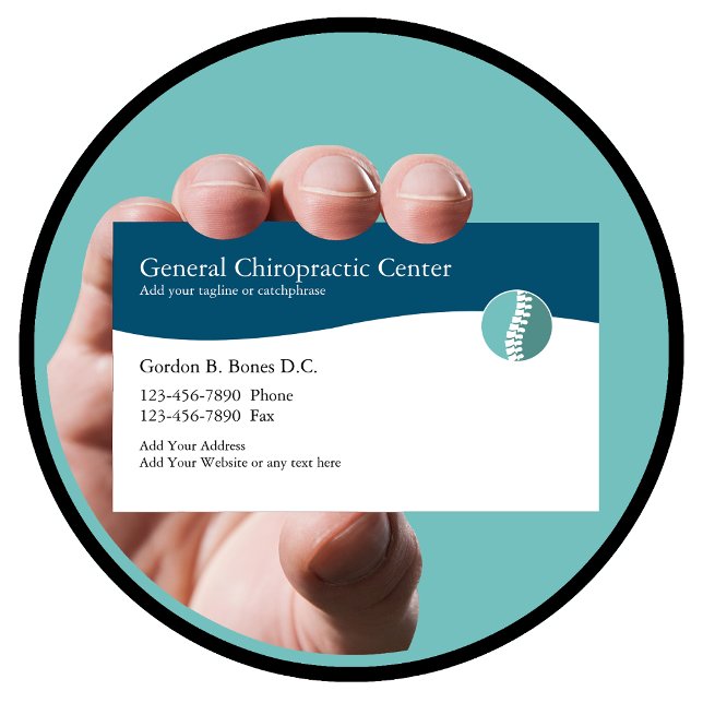 Carte De Visite Chiropracteur moderne Emblème de la colonne vertéb (Créateur téléchargé)