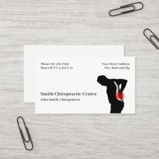 Carte De Visite Chiropractic Chiropractic Clinic Business Card