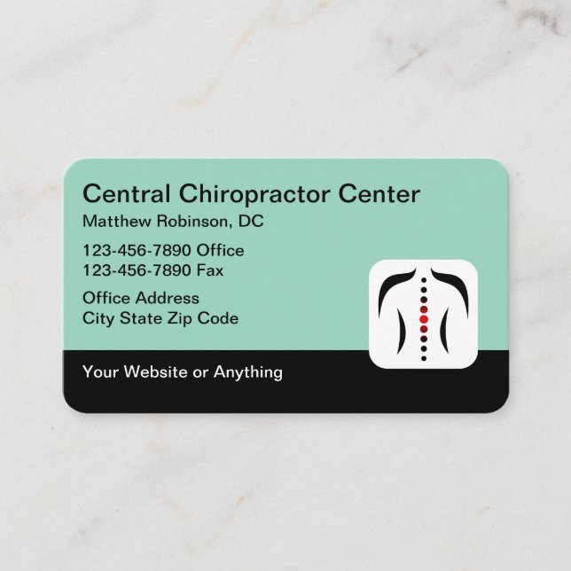 Carte De Visite Chiropractor Medical Business Cards Spine Theme (Devant)
