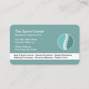 Carte De Visite Chiropractor Moderne Spine Nomination t