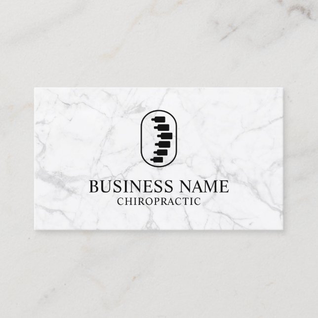 Carte De Visite Chiropractor Spine Logo Chiropractor Marbre (Devant)