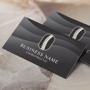 Carte De Visite Chiropractor Spine Logo Chiropratique Noir moderne