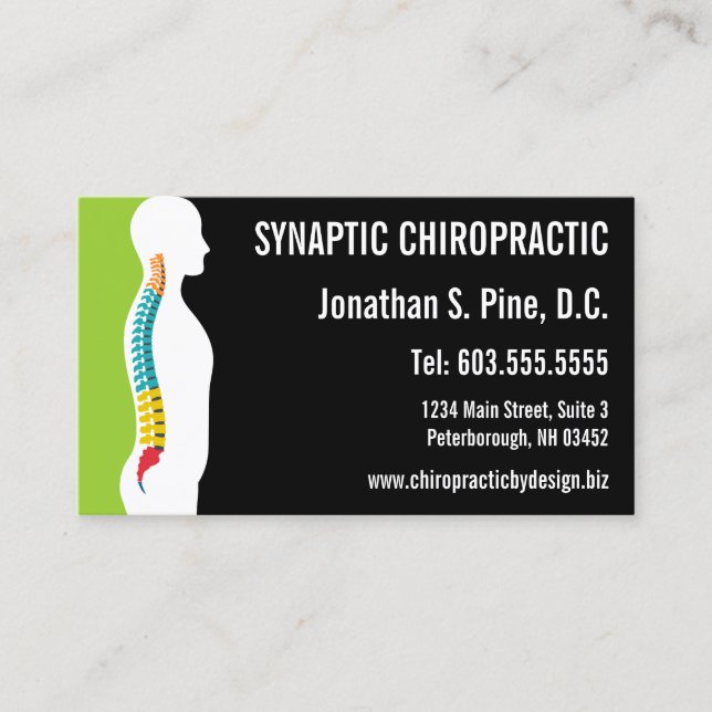 Carte De Visite Chiroprakteur graphique d'heures de bureau de (Devant)