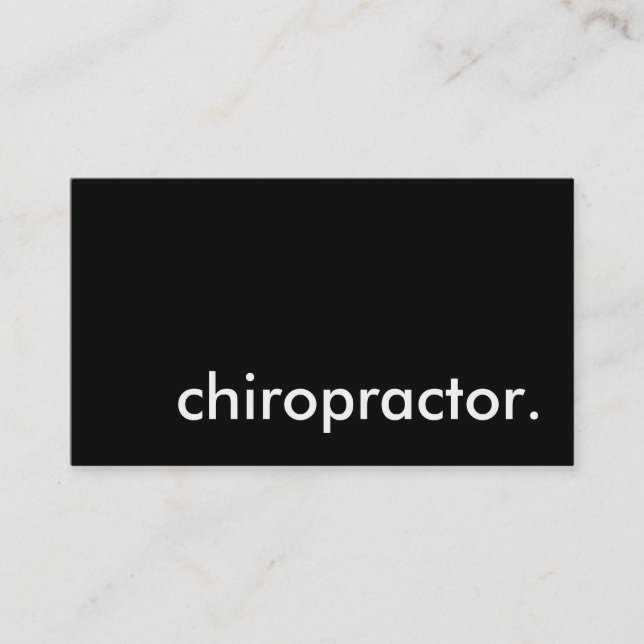 Carte De Visite chiropraticien. (Devant)