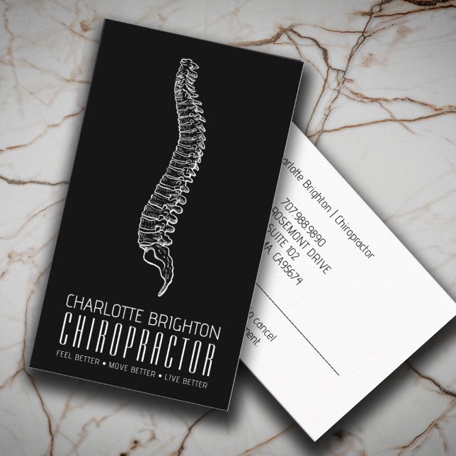 Carte De Visite Chiropraticien anatomique de la colonne vertébrale (Créateur téléchargé)