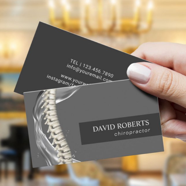 Carte De Visite Chiropraticien Chiropratique Réglage de la colonne (Créateur téléchargé)