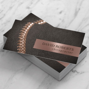 Carte De Visite Chiropraticien Chiropratique Rose Gold Spine Cuir