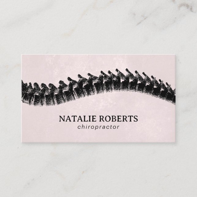 Carte De Visite Chiropraticien Chiropratique Spine Therapist Blush (Devant)