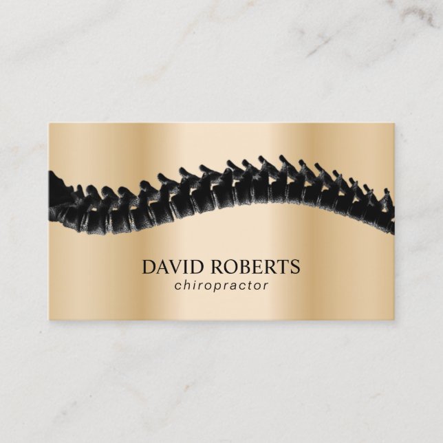 Carte De Visite Chiropraticien Chiropratique Spine Therapy Gold (Devant)