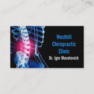 Carte De Visite Chiropraticien Clinique de santé et de bien-être c
