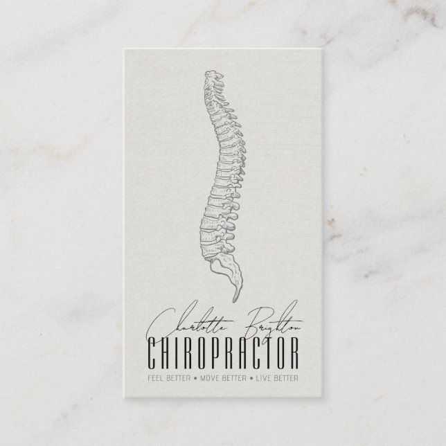 Carte De Visite Chiropraticien De La Spine Anatomique (Devant)