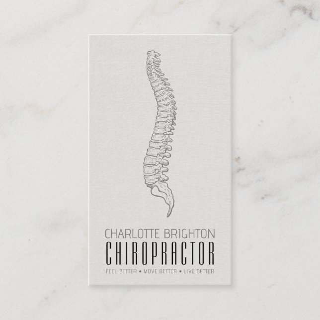 Carte De Visite Chiropraticien De La Spine Anatomique (Devant)