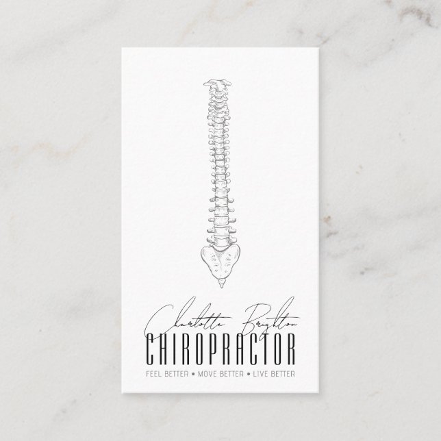 Carte De Visite Chiropraticien De La Spine Anatomique (Devant)