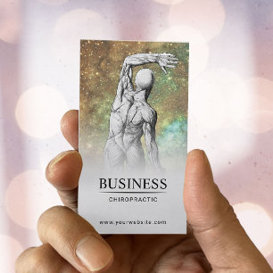 Carte De Visite Chiropraticien Glam Parties scintillant Anatomie C