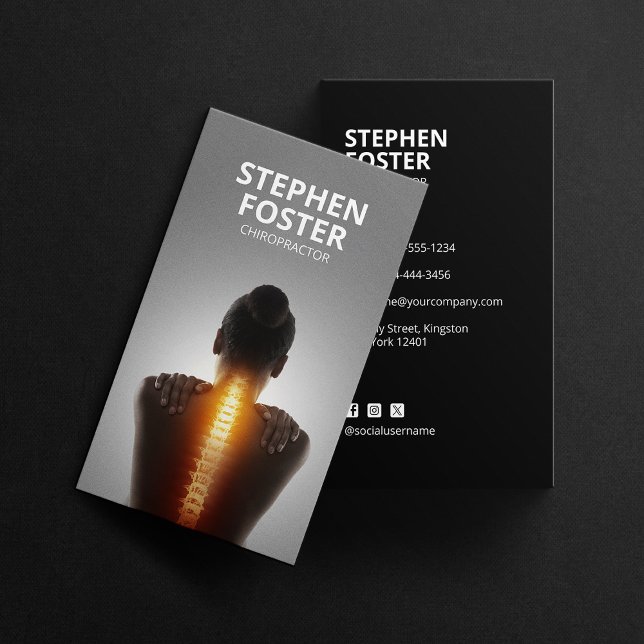 Carte De Visite Chiropraticien Massage Thérapeute Spine Ajuster No (Créateur téléchargé)