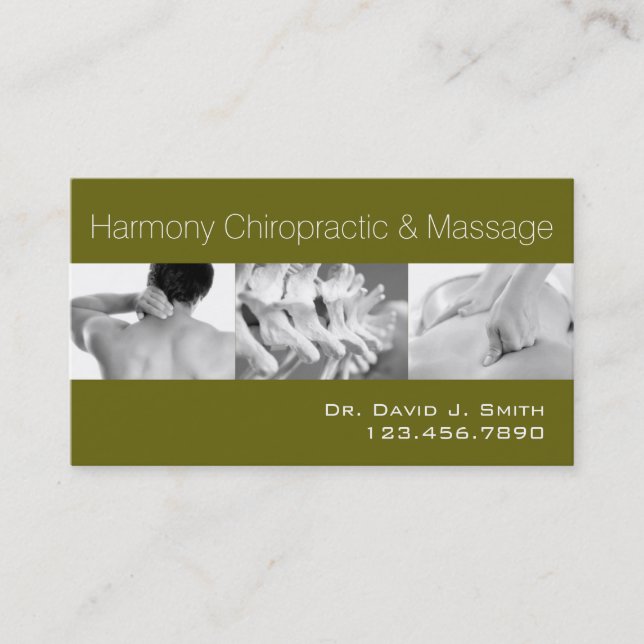 Carte De Visite Chiropraticien professionnel Chiropratique (Devant)