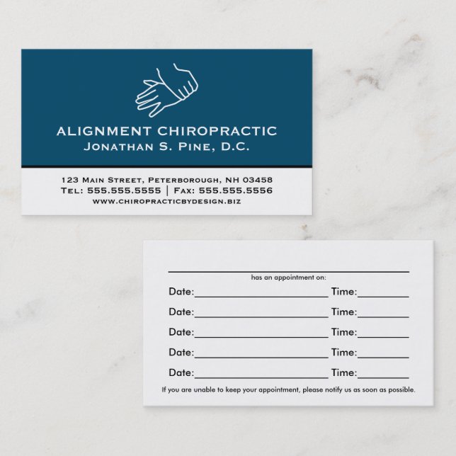 Carte De Visite Chiropraticien professionnel Nomination multiple (Devant / Derrière)