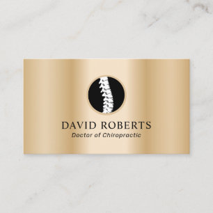 Carte De Visite Chiropratique Spine Logo Chiropracteur Or moderne
