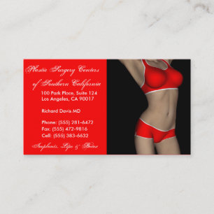 Carte De Visite Chirurgie plastique rouge/noir