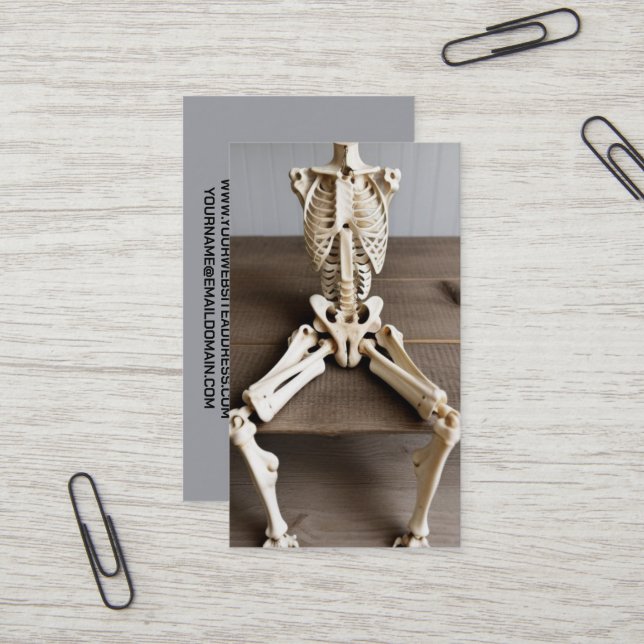Carte De Visite Chirurgien orthopédique assis Squelette (Devant/Arrière en situation)