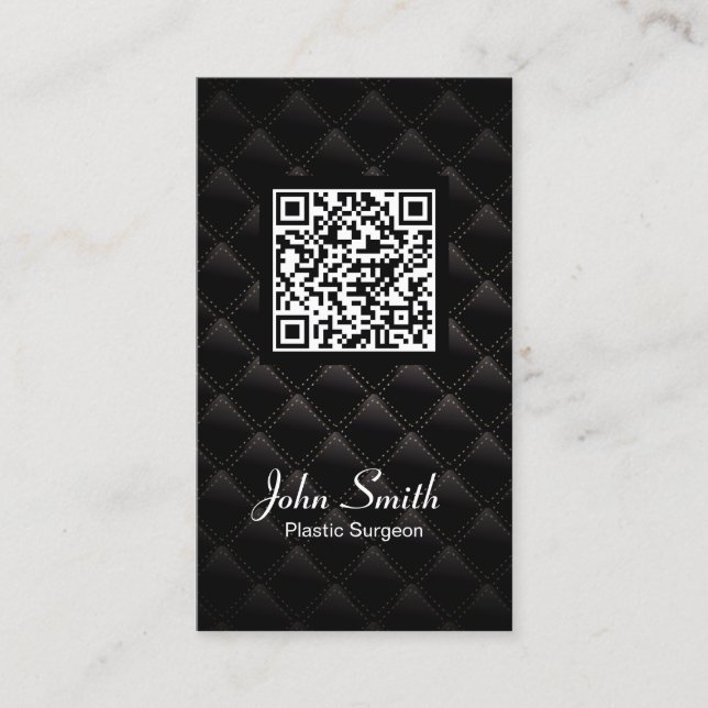 Carte De Visite Chirurgien plastique professionnel Black QR Code (Devant)