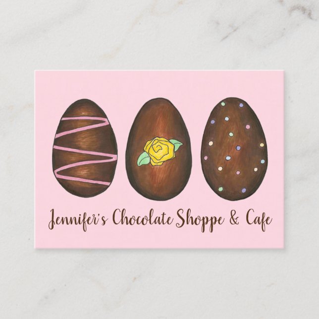 Carte De Visite Chocolat Bonbons Boutique OEufs de Pâques Chocolat (Devant)