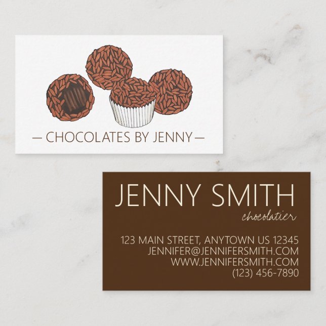 Carte De Visite Chocolat Boutique Chocolatier Chef pâtisserie Brig (Devant / Derrière)