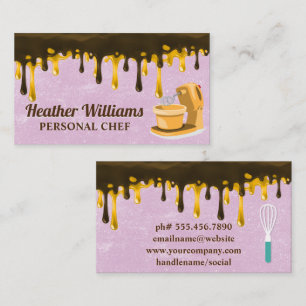 Carte De Visite Chocolat Brown et Golden Honey Drift   Mixer