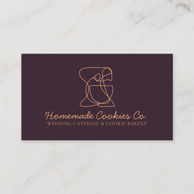 Carte De Visite Chocolat Brown Simple Maison Boulangerie Cuisine C (Devant)