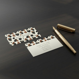 Carte De Visite Chocolat Neutre Moderne Imprimé Vache Esthétique