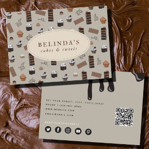 Carte De Visite Chocolat Thème Boulangerie Chef Traiteur QR Code