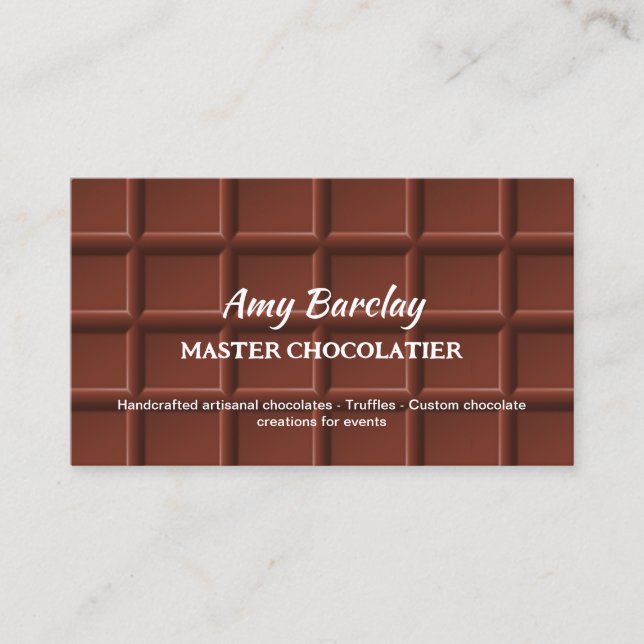 Carte De Visite Chocolatier personnalisé QR (Devant)