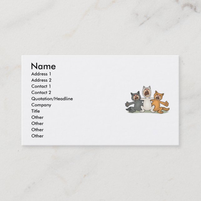 Carte De Visite Choeur de chat (Devant)