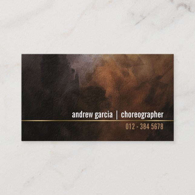 Carte De Visite Chorégraphe Danse TalentCompétences Grunge GoldStr (Devant)
