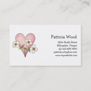 Carte De Visite Choses de ressort · Coeur et fleurs