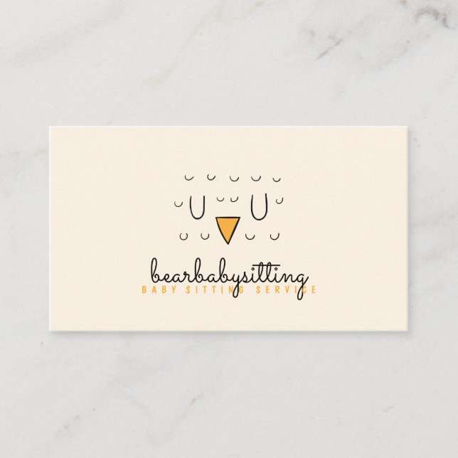 Carte De Visite Chouette mignonne Oiseau Visage animal bébé (Devant)