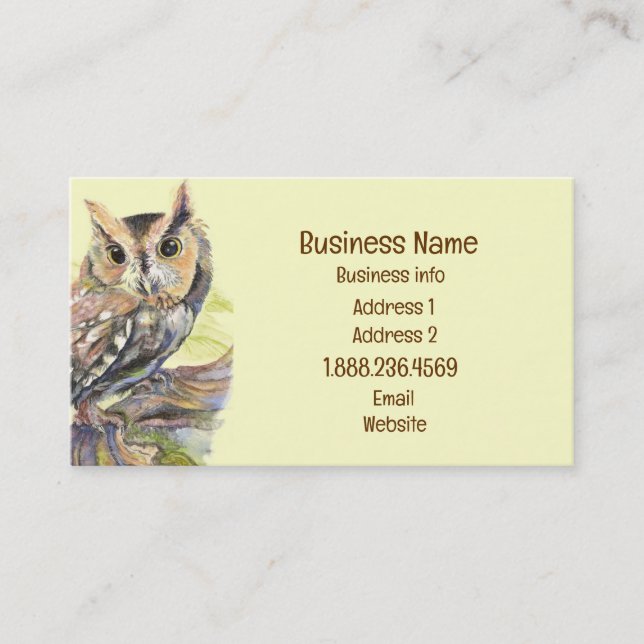 Carte De Visite Chouette, Oiseau, Nature, Nature sauvage, Environn (Devant)
