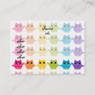 Carte De Visite Chouettes arc-en-ciel