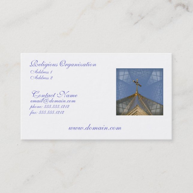 Carte de visite chrétien de culte (Devant)