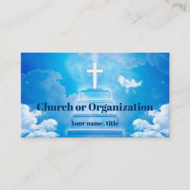 Carte De Visite Chrétienté Croix religieuse dans Ciel Ciel (Devant)