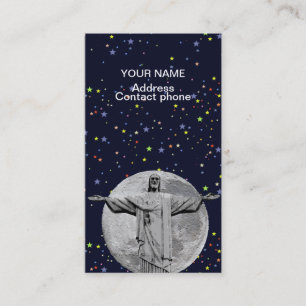 Carte De Visite Christ, lune et étoiles