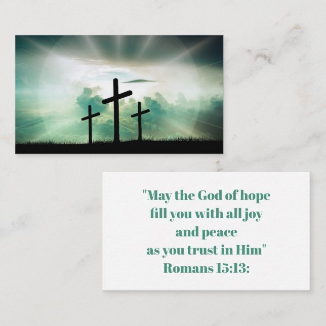 Carte De Visite Christian Inspirational Hope Bible Croix religieus (Devant / Derrière)