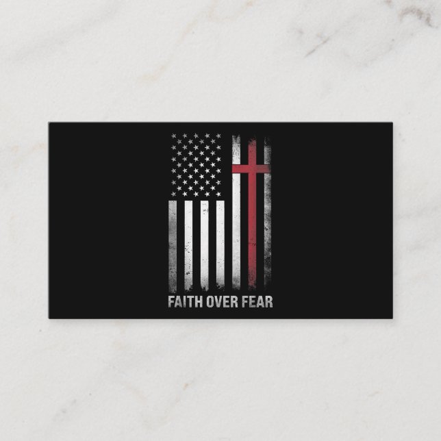 Carte De Visite Christian US USA Drapeau américain Christ Faith su (Devant)