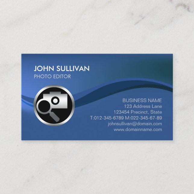 Carte De Visite Chrome Camera Icon Photographer Business Card (Devant)