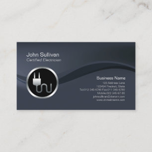 Carte De Visite Chrome Electric Plug Icon Electrician BusinessCard