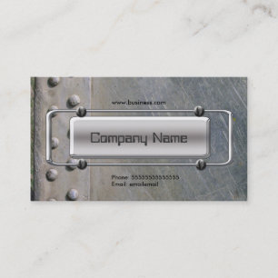 Carte De Visite Chrome Silver Grey Metal Société Image