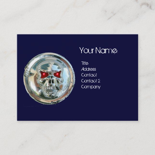 CARTE DE VISITE CHROME SKULT BLEU ET ROUGE RUBY MONOGRAM (Devant)