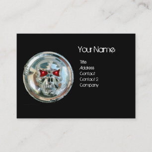 CARTE DE VISITE CHROME SKULT NOIR ET ROUGE RUBY MONOGRAM