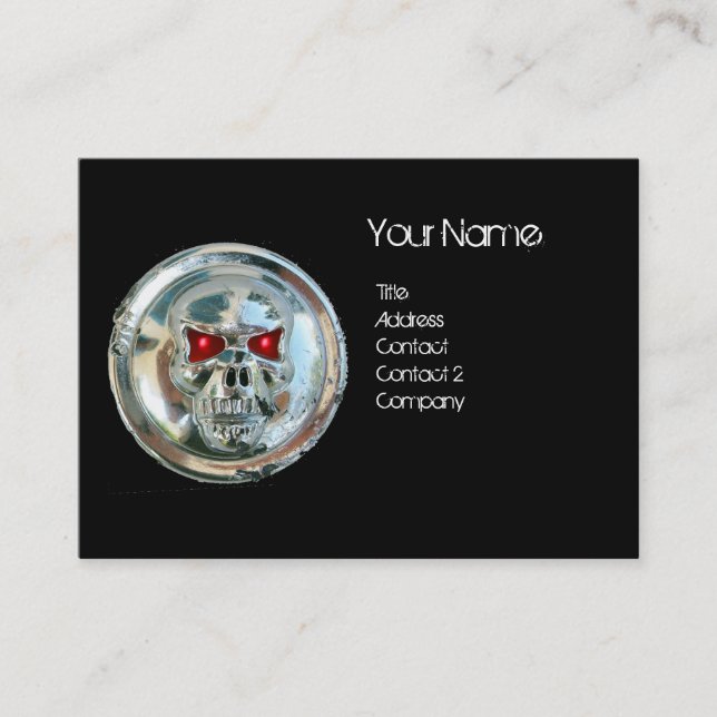 CARTE DE VISITE CHROME SKULT NOIR ET ROUGE RUBY MONOGRAM (Devant)